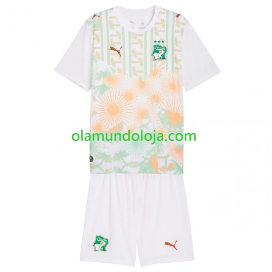 Camisola Costa do Marfim Criança Equipamento Segundo Copa do Mundo 2026 Manga Curta